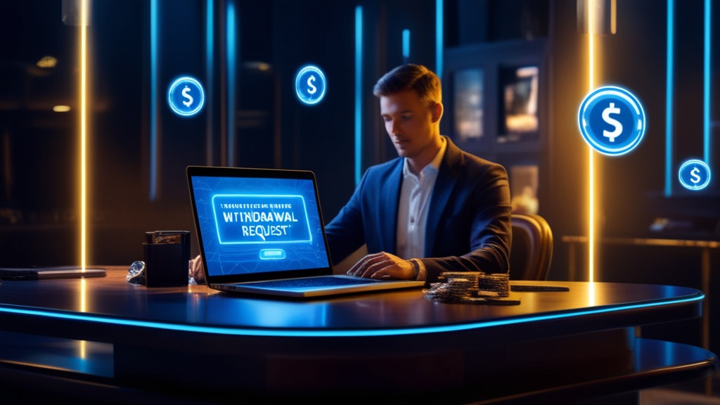 Speler dient een opname in via een donker verlichte casino-betaalomgeving